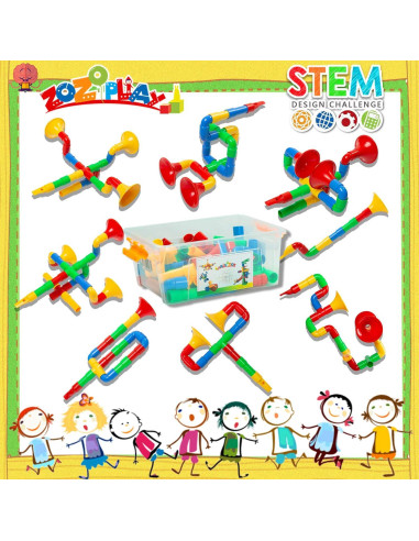 Juguete Educativo ZOZOPLAY 72 Piezas Bloques y Tubos