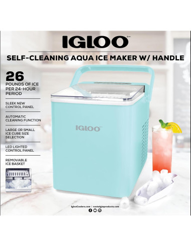Máquina de Hielo Igloo IGLICEB26HNAQ 11.79 kg 9 Cubos en 7 Min