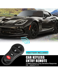 Llave Remota Sin Llave X AUTOHAUX GQ43VT17T 4 Botones Jeep/Dodge/Chrysler 2