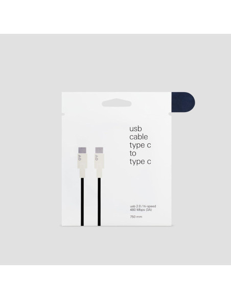 Cable Textil USB-C a USB-C Teenage Engineering 75 cm Negro