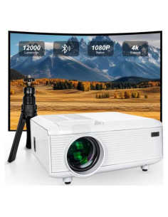 Proyector YBAUA Mini 1080P 4K Bluetooth 12000 Lúmenes