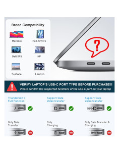 Adaptador USB C a Doble HDMI 4K 60Hz AKWOR para MacBook 2