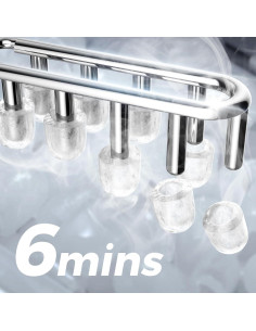 Máquina de Hielo Crzoe Portátil 11,79 kg/24H 9 Cubos en 6 Min 2