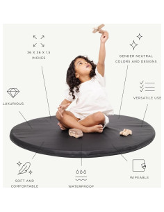 Alfombra de Juego Gathre Redonda Acolchada 91x91 cm Cuervo 2