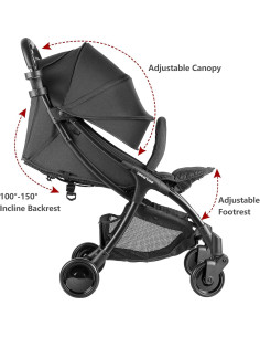 Carrito de Viaje Beberoad Love R2 Plegable y Ligero Negro 2