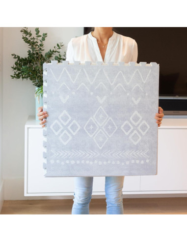 Alfombra de Juego Lillefolk 182x243 cm Gris No Tóxica