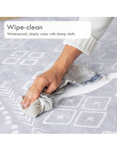 Alfombra de Juego Lillefolk 182x243 cm Gris No Tóxica