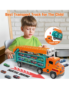 Camión Transportador BainGesk con Pista y 6 Coches 85 cm 2