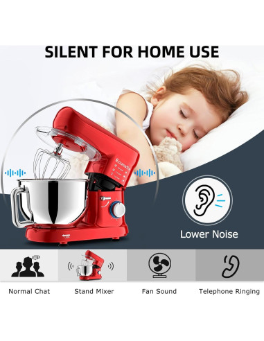 Batidora de Pie Ecunafix MIXER1519 6.5L 660W 6 Velocidades