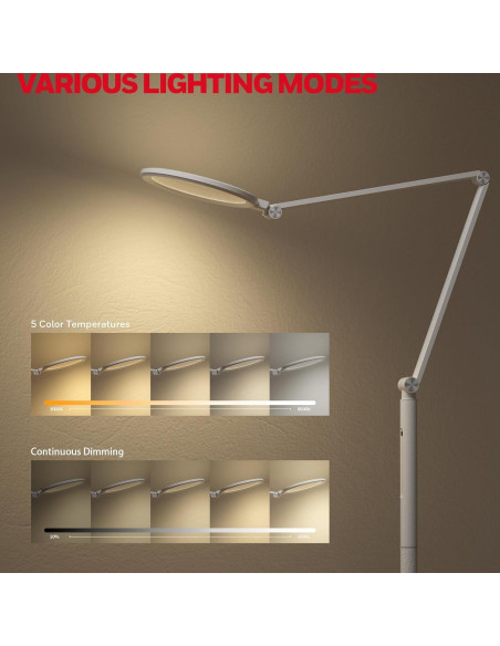 Lámpara de Pie LED Honeywell F01WT Regulable con Control Remoto