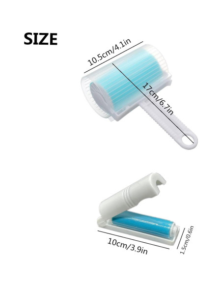 Paquete de 4 Rodillos Adhesivos Reutilizables Accfore para Pelusa