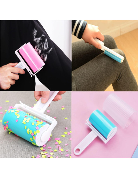 Paquete de 4 Rodillos Adhesivos Reutilizables Accfore para Pelusa
