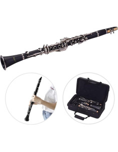 Clarinete Bb 17 llaves MW073 para principiantes con estuche 2