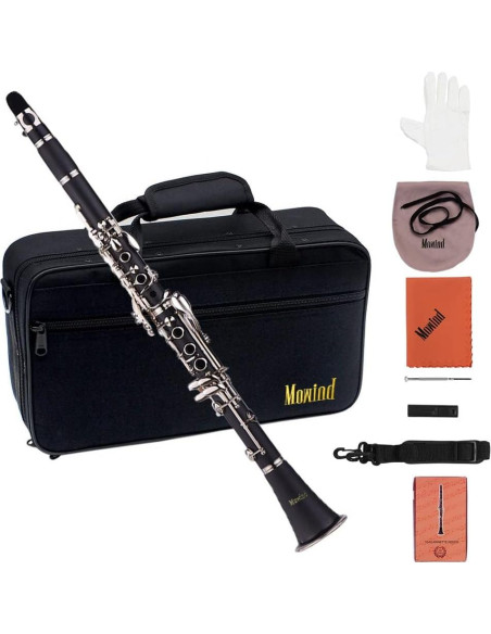 Clarinete Bb 17 llaves MW073 para principiantes con estuche