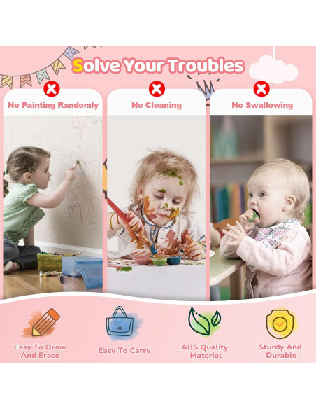 Pizarra Magnética Kikidex Rosa Suave para Niños 1-3 Años Pizarra Magnética Kikidex Rosa Suave para Niños 1-3 Años