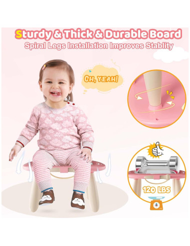 Pizarra Magnética Kikidex Rosa Suave para Niños 1-3 Años