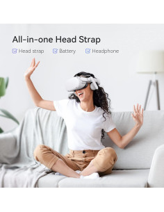 Correa de Cabeza KIWI design con Batería 6400mAh para Quest 2 2