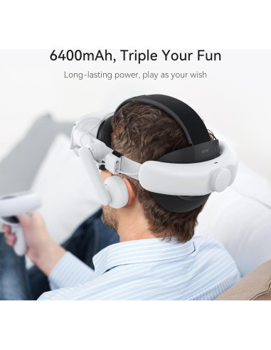 Correa de Cabeza KIWI design con Batería 6400mAh para Quest 2