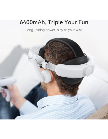 Correa de Cabeza KIWI design con Batería 6400mAh para Quest 2