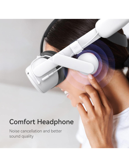 Correa de Cabeza KIWI design con Batería 6400mAh para Quest 2