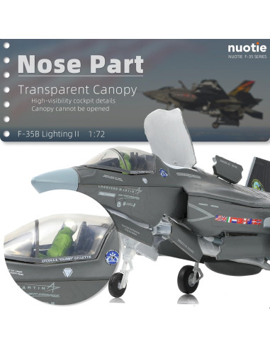 Modelo F-35 Lightning II NUOTIE 1:72 Metal con Soporte