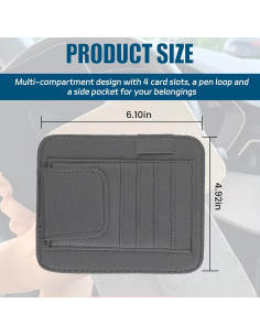 Organizador de Visera de Coche Ongfuwu - Cuero Sintético Gris 2