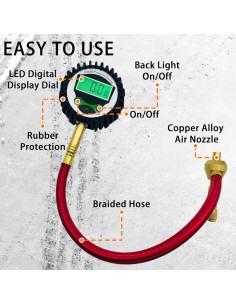 Medidor Digital de Presión de Neumáticos Maisoon 0-17,2 Bar 2