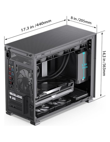 Caja de PC Jonsbo D31 MESH Negro Micro ATX con Pantalla