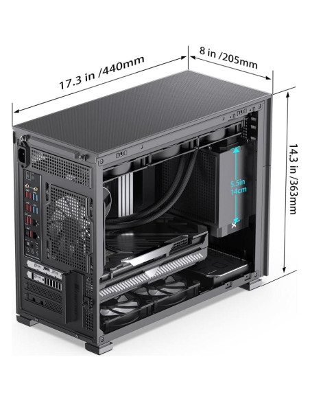 Caja de PC Jonsbo D31 MESH Negro Micro ATX con Pantalla