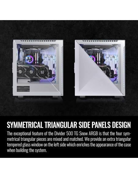 Caja Thermaltake Divider 500 TG Snow ARGB ATX Vidrio