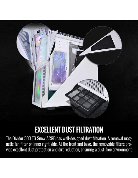 Caja Thermaltake Divider 500 TG Snow ARGB ATX Vidrio