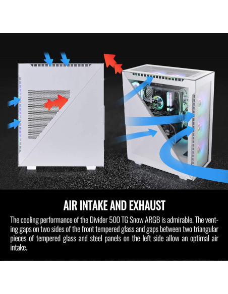 Caja Thermaltake Divider 500 TG Snow ARGB ATX Vidrio