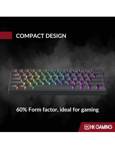 Teclado Mecánico HK Gaming GK61 60% Hotswap RGB 61 Teclas