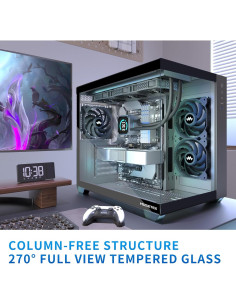 Caja de PC Gaming MUSETEX Y6 ATX con Vidrio Templado 3 Ventiladores 2