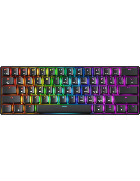 Teclado Mecánico HK Gaming GK61 60% Hotswap RGB 61 Teclas