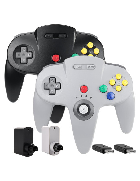 Controlador Inalámbrico N64 SAFFUN USB Recargable 2 Receptores Controlador Inalámbrico N64 SAFFUN USB Recargable 2 Receptores