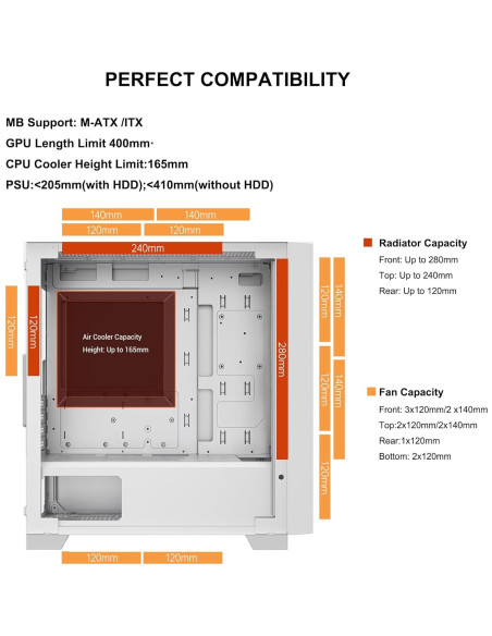 Caja PC PCCOOLER C3D310 M-ATX con Ventiladores ARGB