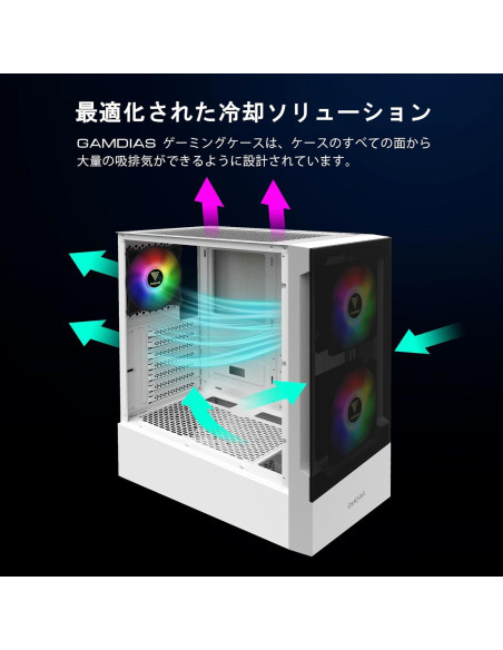 Caja Gaming Gamdias TALOS E3 Blanca ATX con 3 Ventiladores ARGB Caja Gaming Gamdias TALOS E3 Blanca ATX con 3 Ventiladores ARGB