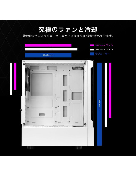 Caja Gaming Gamdias TALOS E3 Blanca ATX con 3 Ventiladores ARGB Caja Gaming Gamdias TALOS E3 Blanca ATX con 3 Ventiladores ARGB