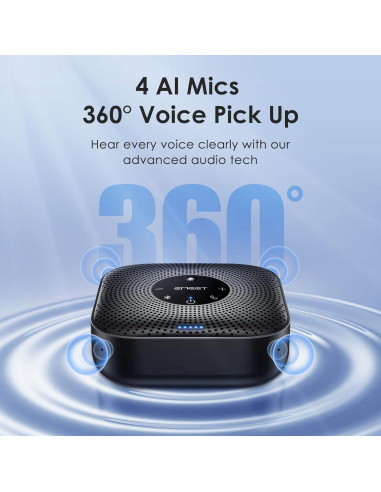 Altavoz de Conferencia EMEET M0 Plus - 4 Micrófonos AI 360