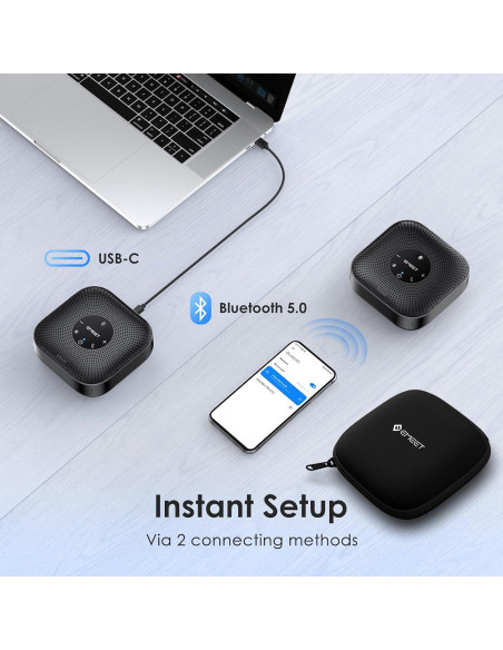 Altavoz de Conferencia EMEET M0 Plus - 4 Micrófonos AI 360