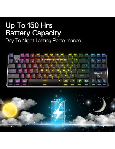 Teclado Gaming Inalámbrico Redragon K660RGB-PRO TKL 87 Teclas