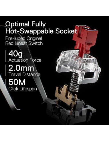 Teclado Gaming Inalámbrico Redragon K660RGB-PRO TKL 87 Teclas