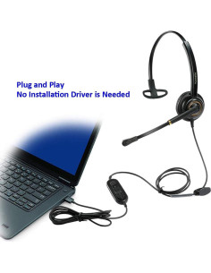 Auricular USB Kejia KML02USB con micrófono y cancelación de ruido 2