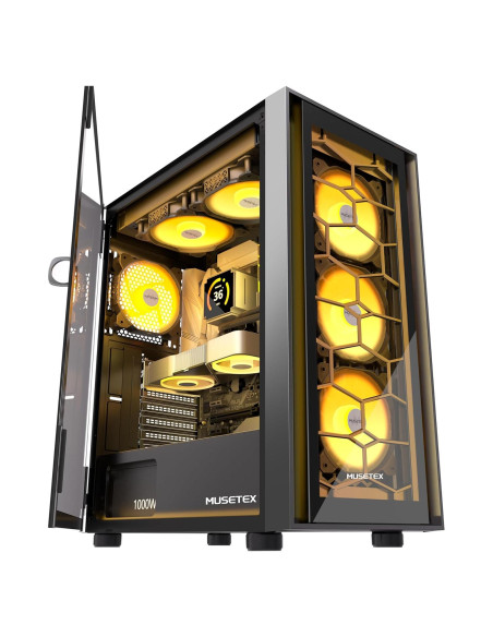 Caja de PC MUSETEX G07 ATX con 6 Ventiladores ARGB
