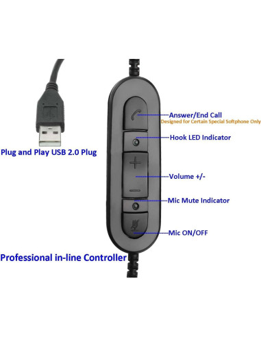 Auricular USB Kejia KML02USB con micrófono y cancelación de ruido