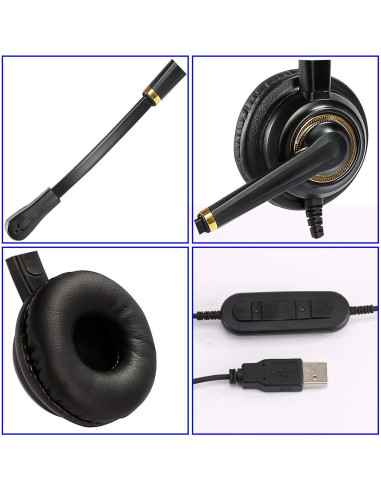 Auricular USB Kejia KML02USB con micrófono y cancelación de ruido