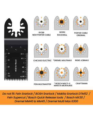 CONNOO 96 Piezas Cuchillas Oscilantes y Lijas Multiuso
