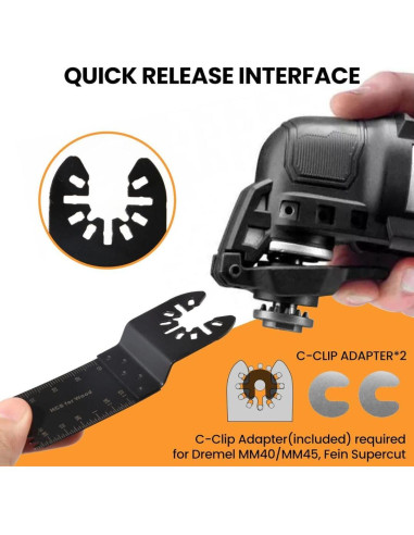 CONNOO 96 Piezas Cuchillas Oscilantes y Lijas Multiuso