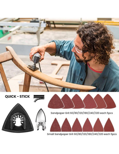 CONNOO 96 Piezas Cuchillas Oscilantes y Lijas Multiuso